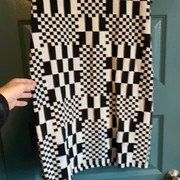 Vintage Adrianne Vittadini black and white ska two tone checkered cocktail dress - Picture 4 of 8